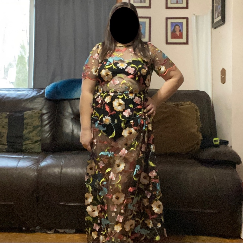 LuLaRoe Deanne XL sheer long dress